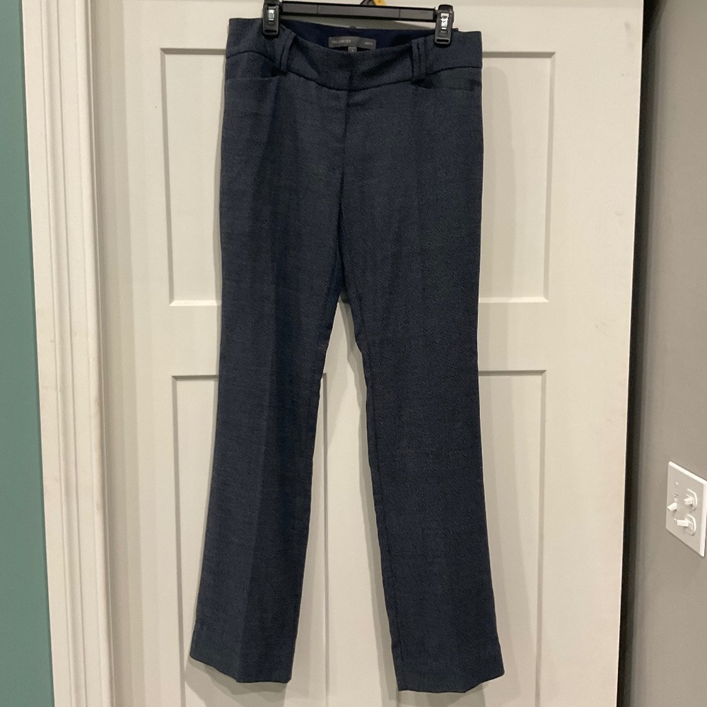 The Limited Drew Fit Dress Pants Herringbone Navy Blue Women’s Size 6